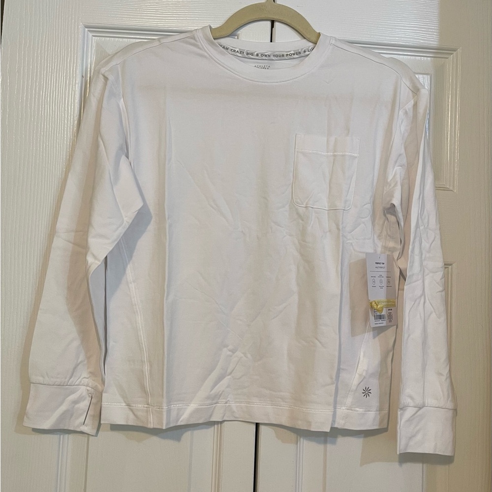 Athleta White Long Sleeve Kids Tee